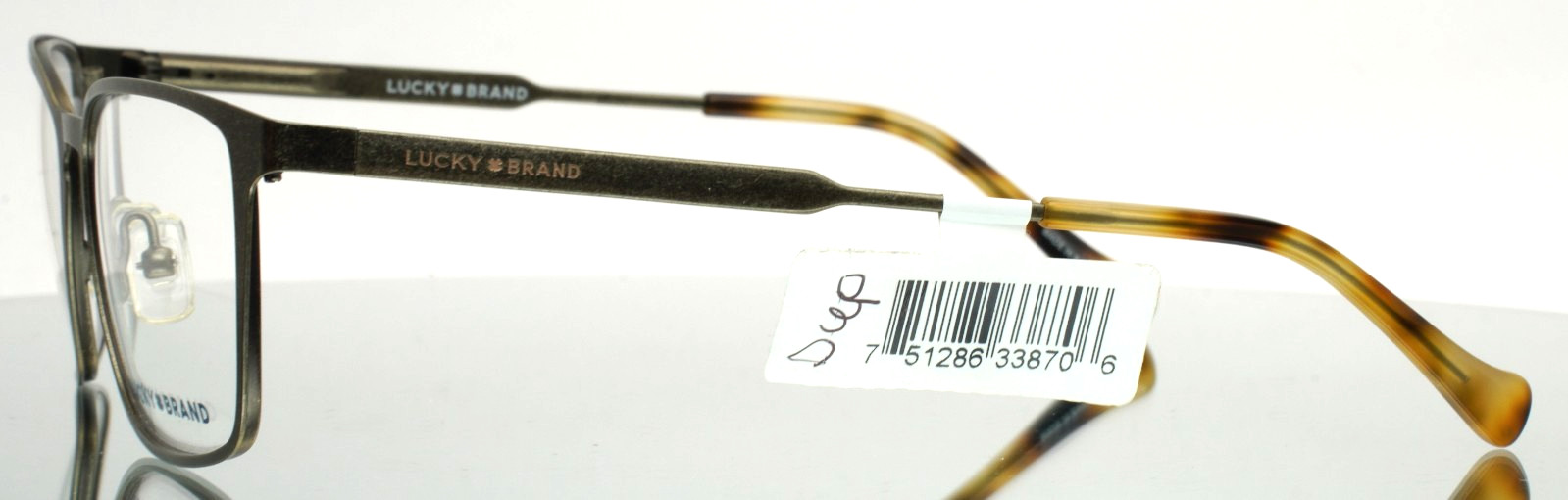LUCKY BRAND D312 Olive Unisex Square Full Rim Eyeglasses 53-18-140 B:38