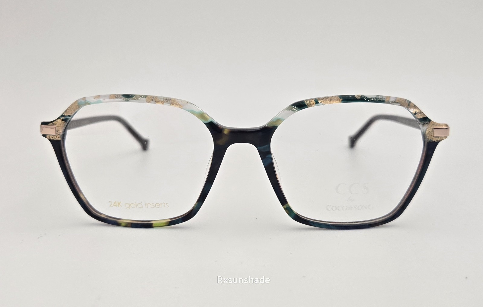 Coco Song Eyeglasses NEW CCS 180 Color 1 Black Gold Brown Size 52 Square