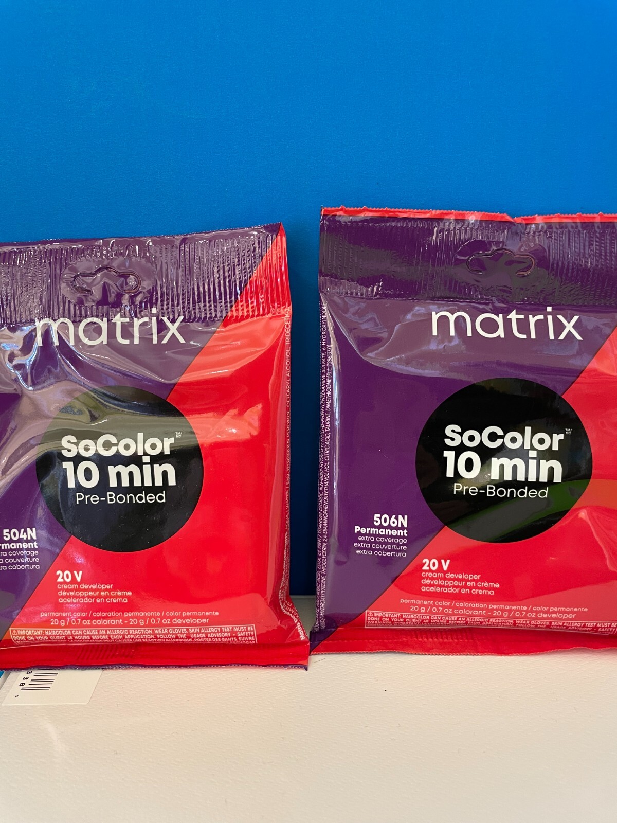 Matrix Socolor 10 Min Pre-Bonded Permanent Color & 20V Cream 0.7oz Each Choose