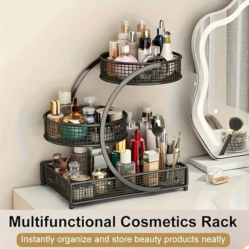 3 Tier Dresser Shelf Cosmetic & Makeup Organizer for Vanity Bathroom Countertop