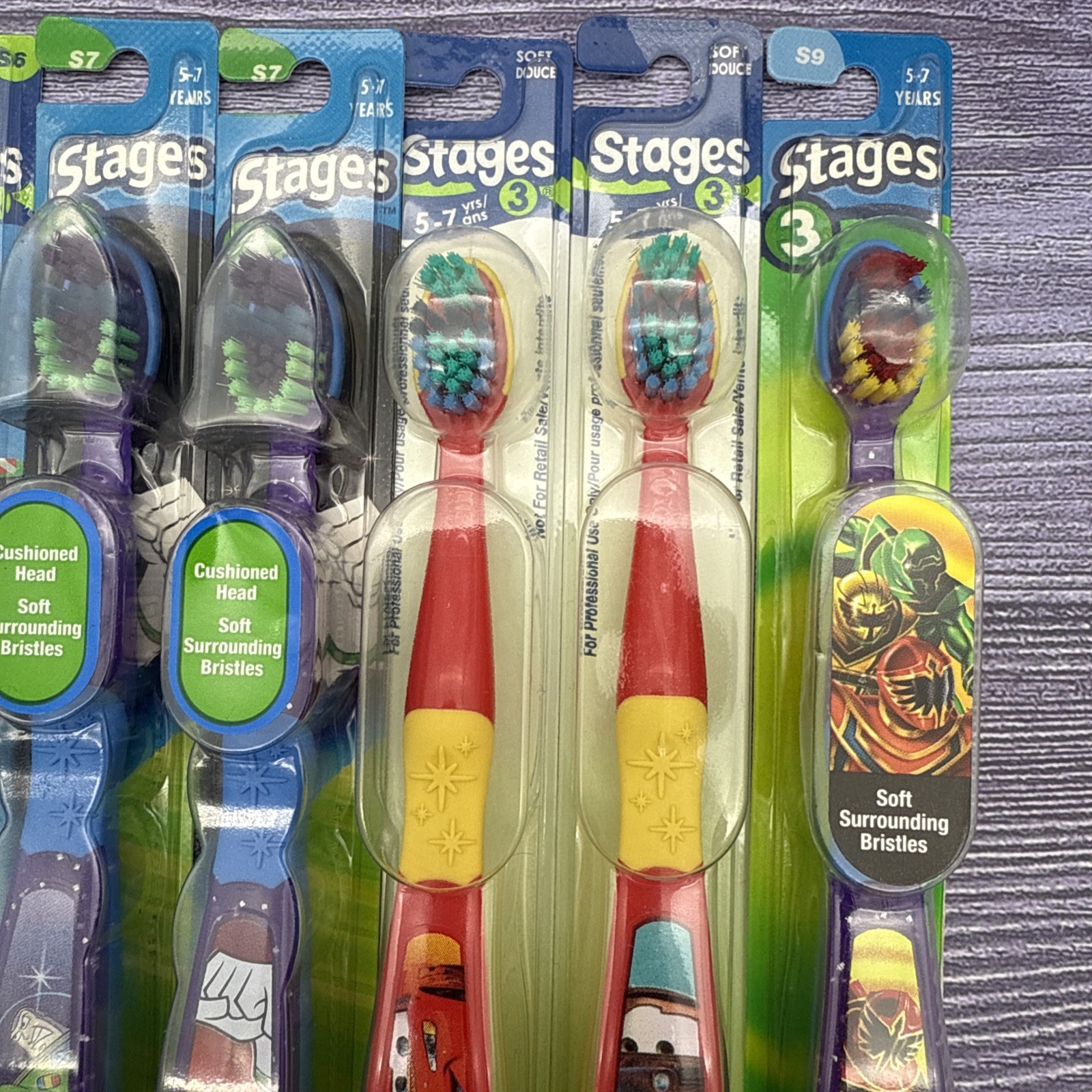 8 LOT Oral B Stages 3 Toothbrush Toy Story Avengers Buzz Hulk ages 5-7 Years Old