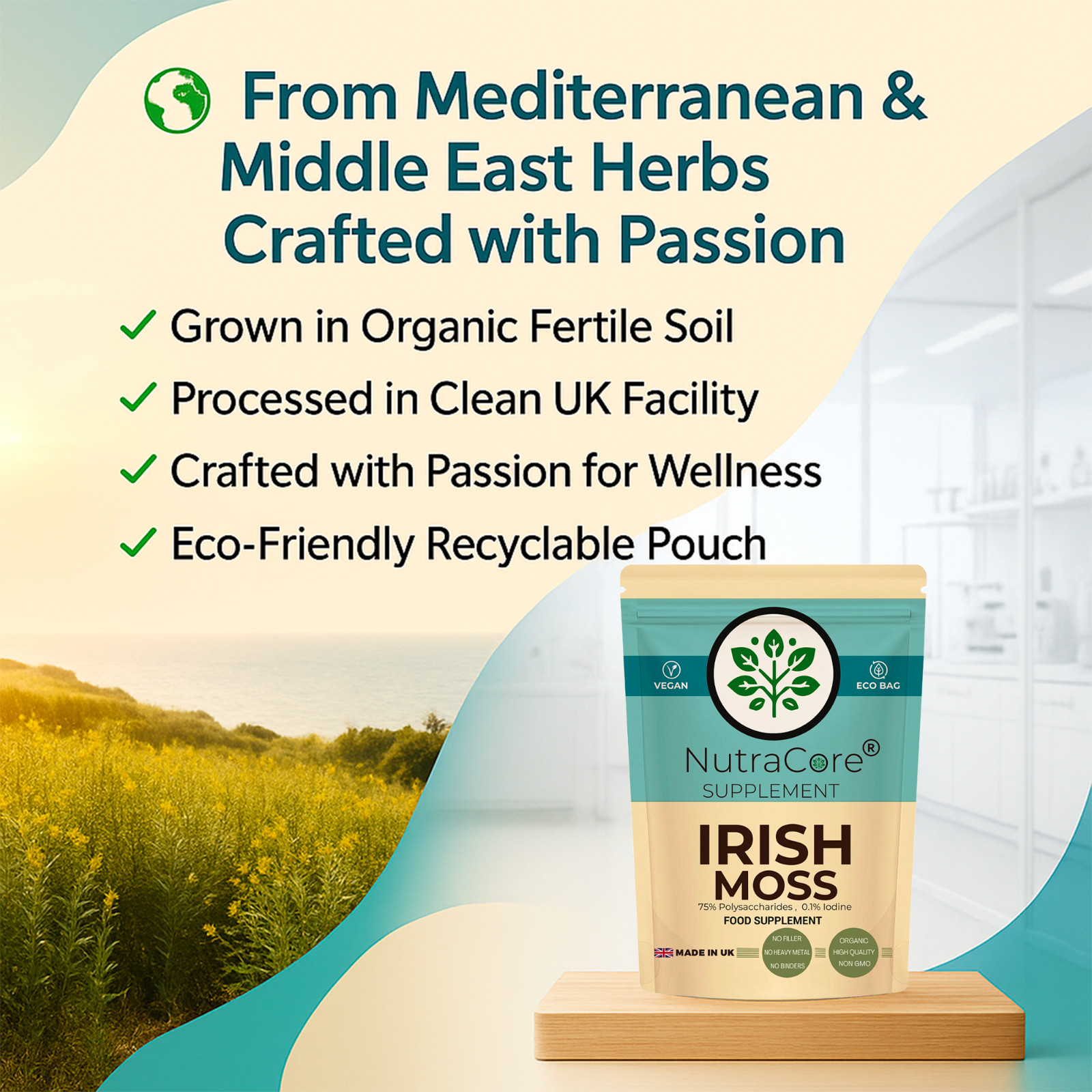 Irish Moss Capsule 5500mg (75% Polysaccharides, 0.1% Iodine)-100%Natural-180Caps