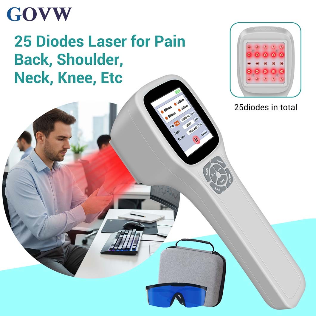 4 Wave Laser Therapy Device 650nm 808nm 905nm 980nm for Pain Relief 25 Diodes