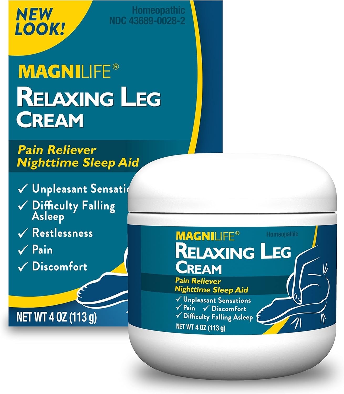 MagniLife Relaxing Leg Cream 4 oz – Restless Legs Relief w/ Lavender & Magnesium