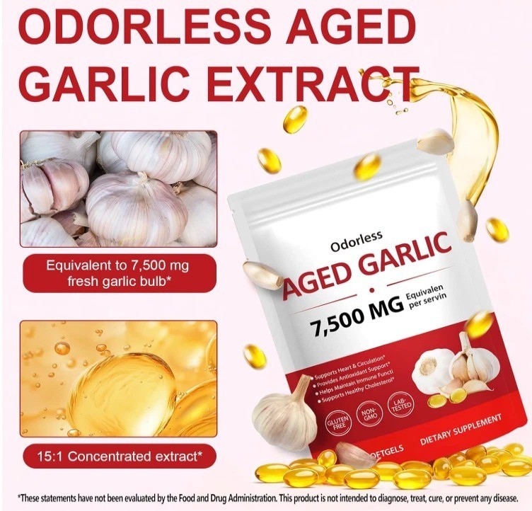 Aged Garlic Extract 7500mg Odorless Supplement Heart Immune Health 300 Softgels