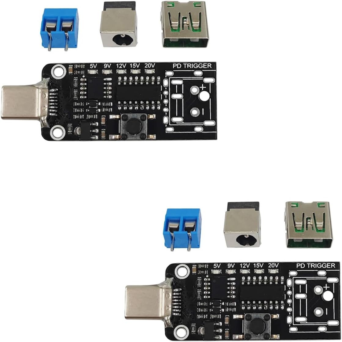 2PCS Type-C PD3.0 5V 9V 12V 15V 20V 5A PD Trigger Board Adjustable Voltage Trigg