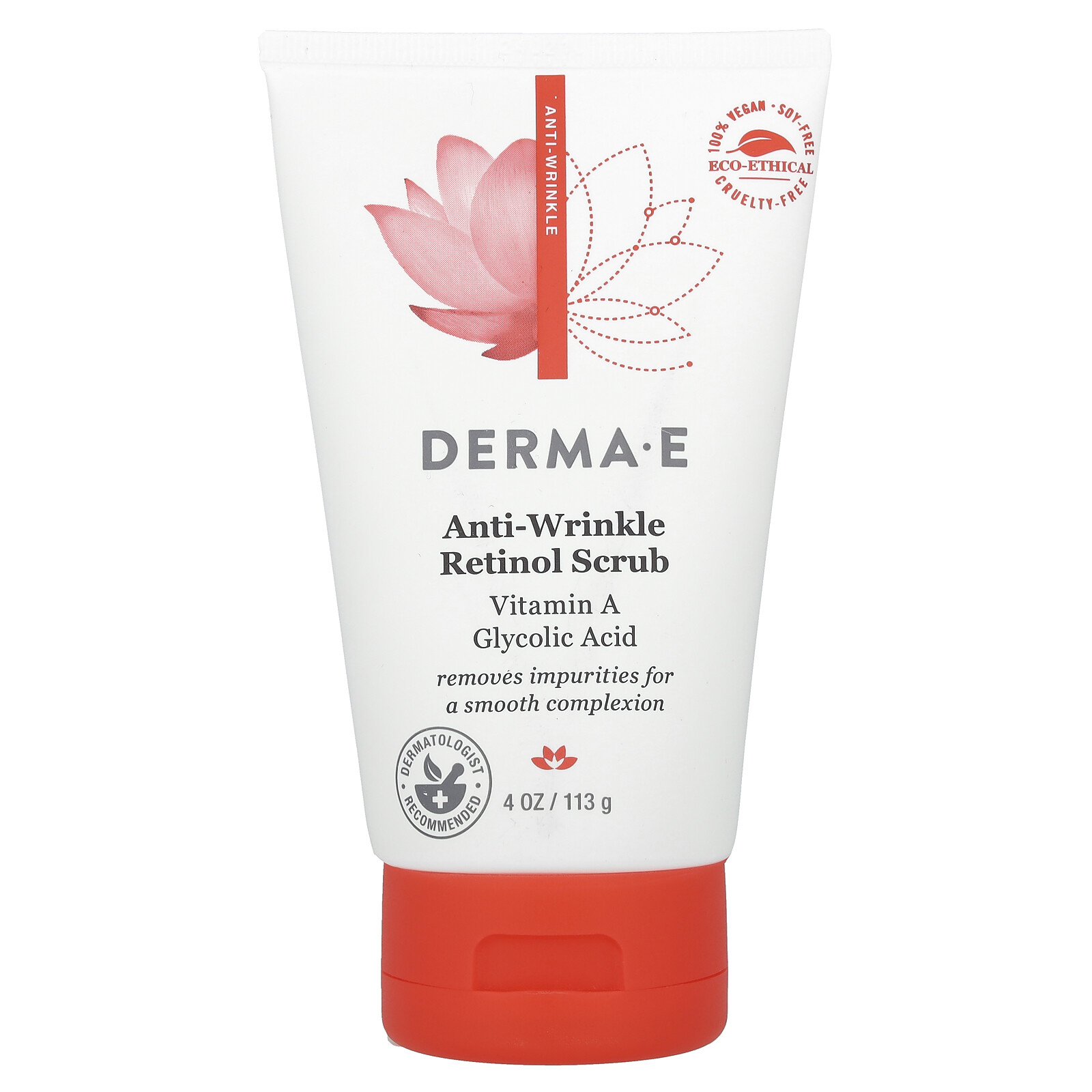 Derma E Anti-Wrinkle Scrub 4 oz 113 g Cruelty-Free, EcoFriendly, Gluten-Free,