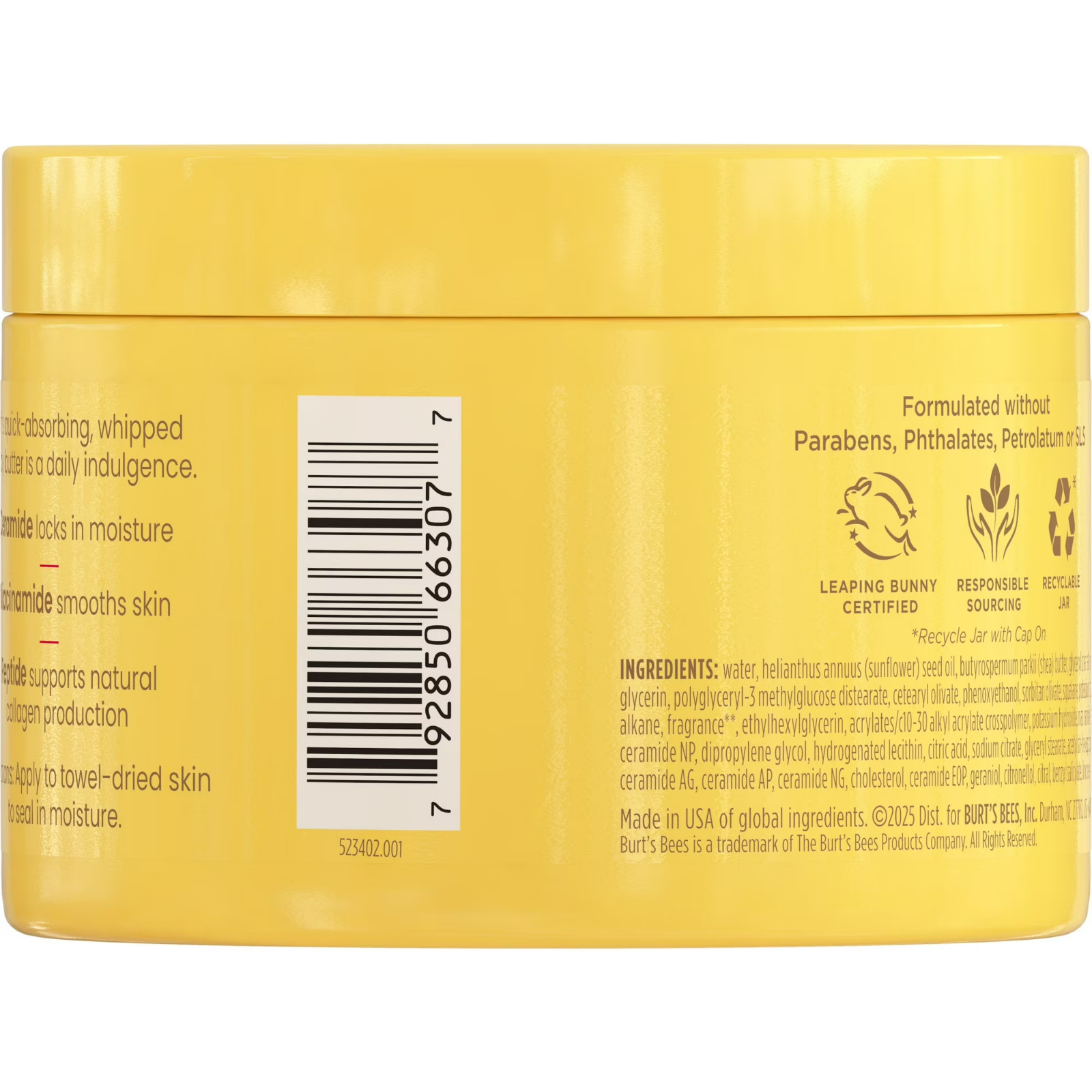 Burt’s Bees Boosted Body Whipped Butter Moisturizing Lotion 6.5 Oz Jar Fast Ship