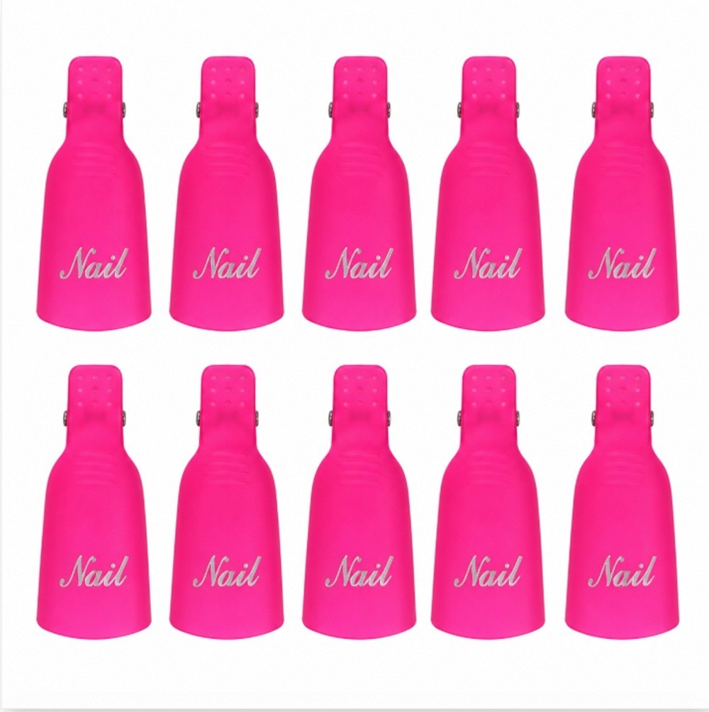 10 Pack Gel Nail Polish Soak Off Clips Manicure Pedicure Wrap Holders