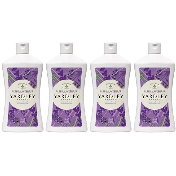 Yardley London English Lavender Liquid Hand Soap Refill 16oz – Lot of 4