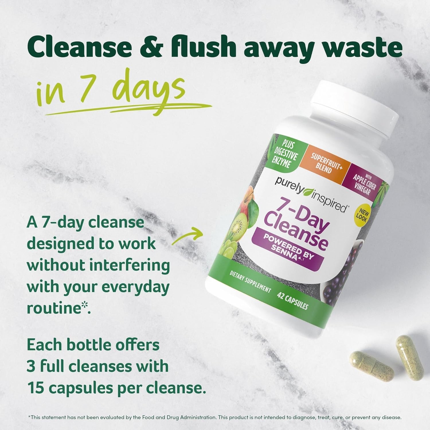 7-Day Detox Cleanse – Whole Body Cleanse & Detox Pills for Women & Men, Powered