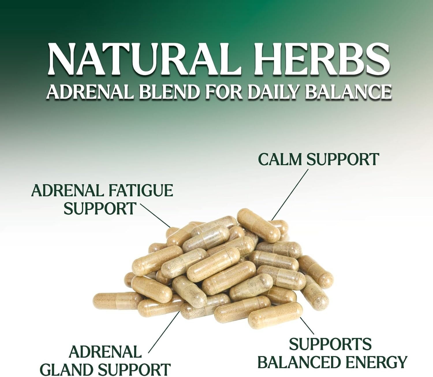 Adrenal Support Supplement 1300mg Natural Stress Relief & Cortisol Manager Pills