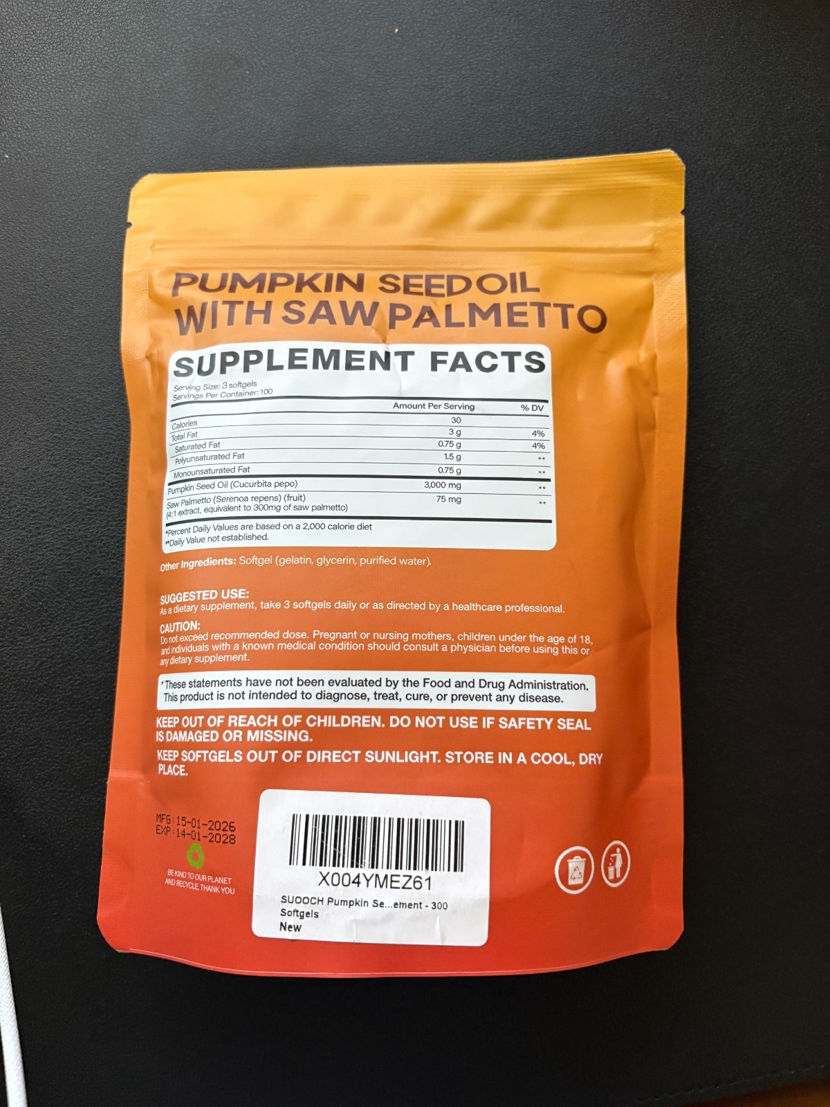 pumpkin seed oil capsules with saw palmetto