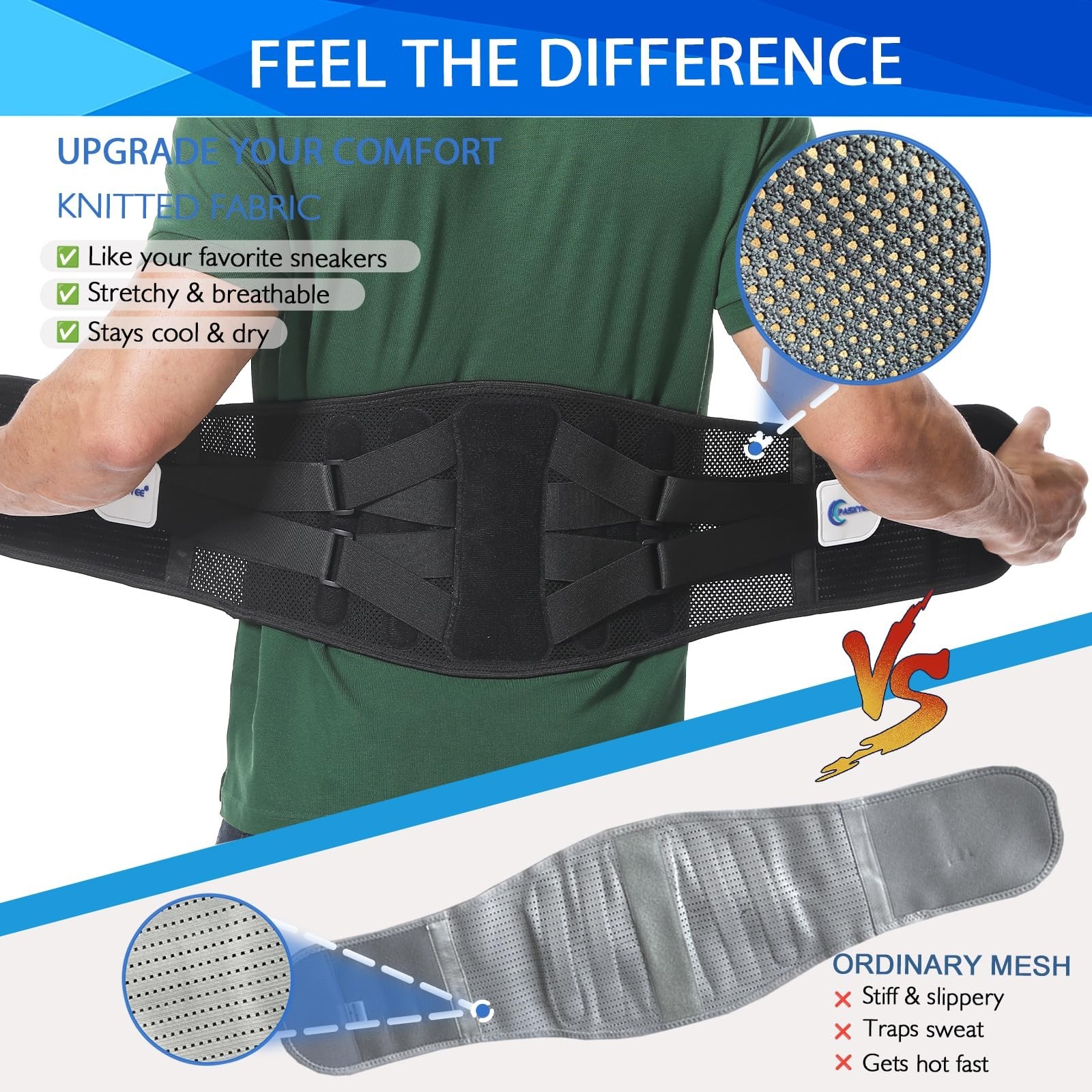 Adjustable Back Brace for Lower Back Pain Relief, Support Belt for Herniated Dis