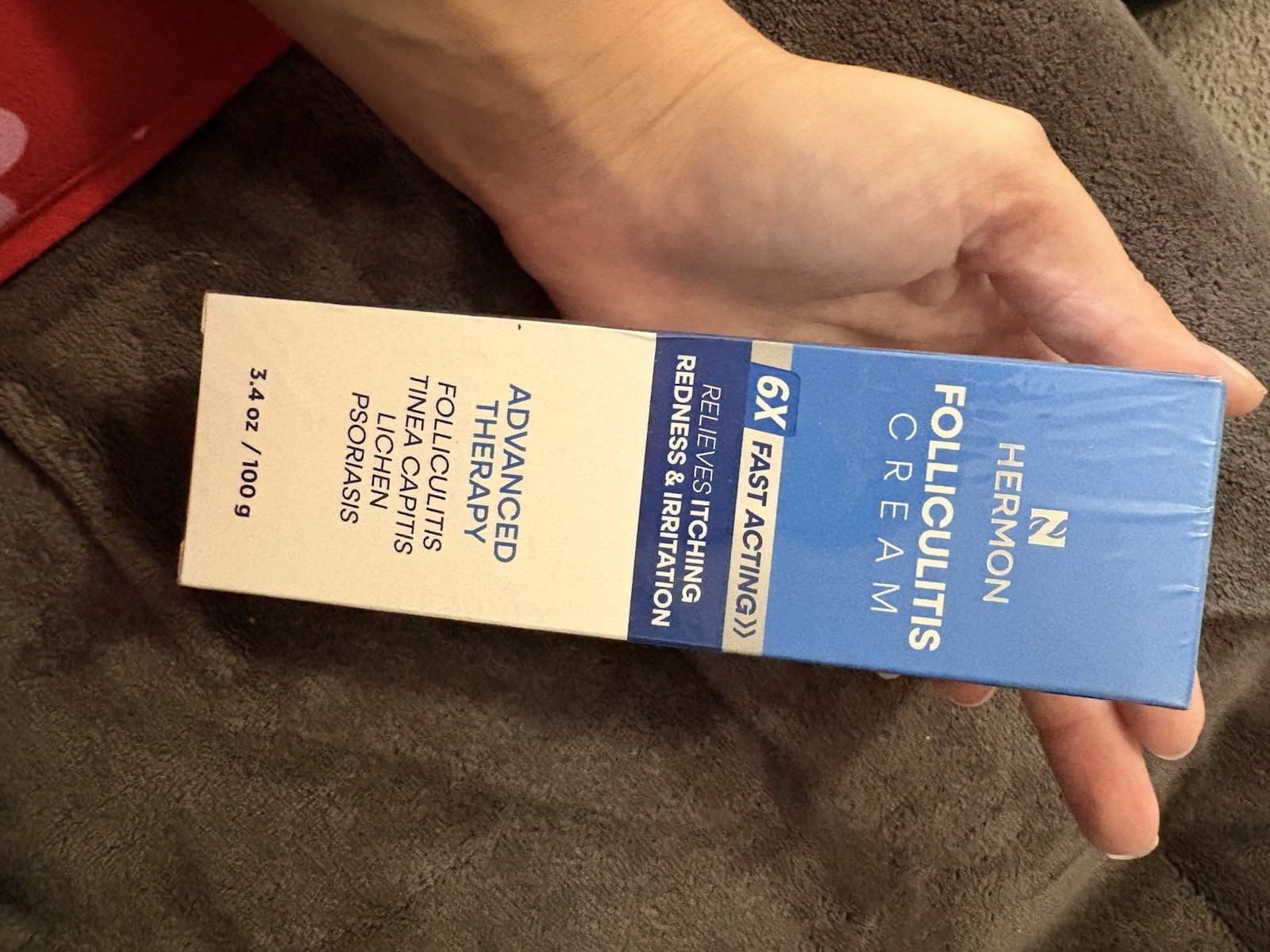 Hermon Folliculitis Cream Fast Acting Itch & Rash Relief Antifungal 3.4 oz