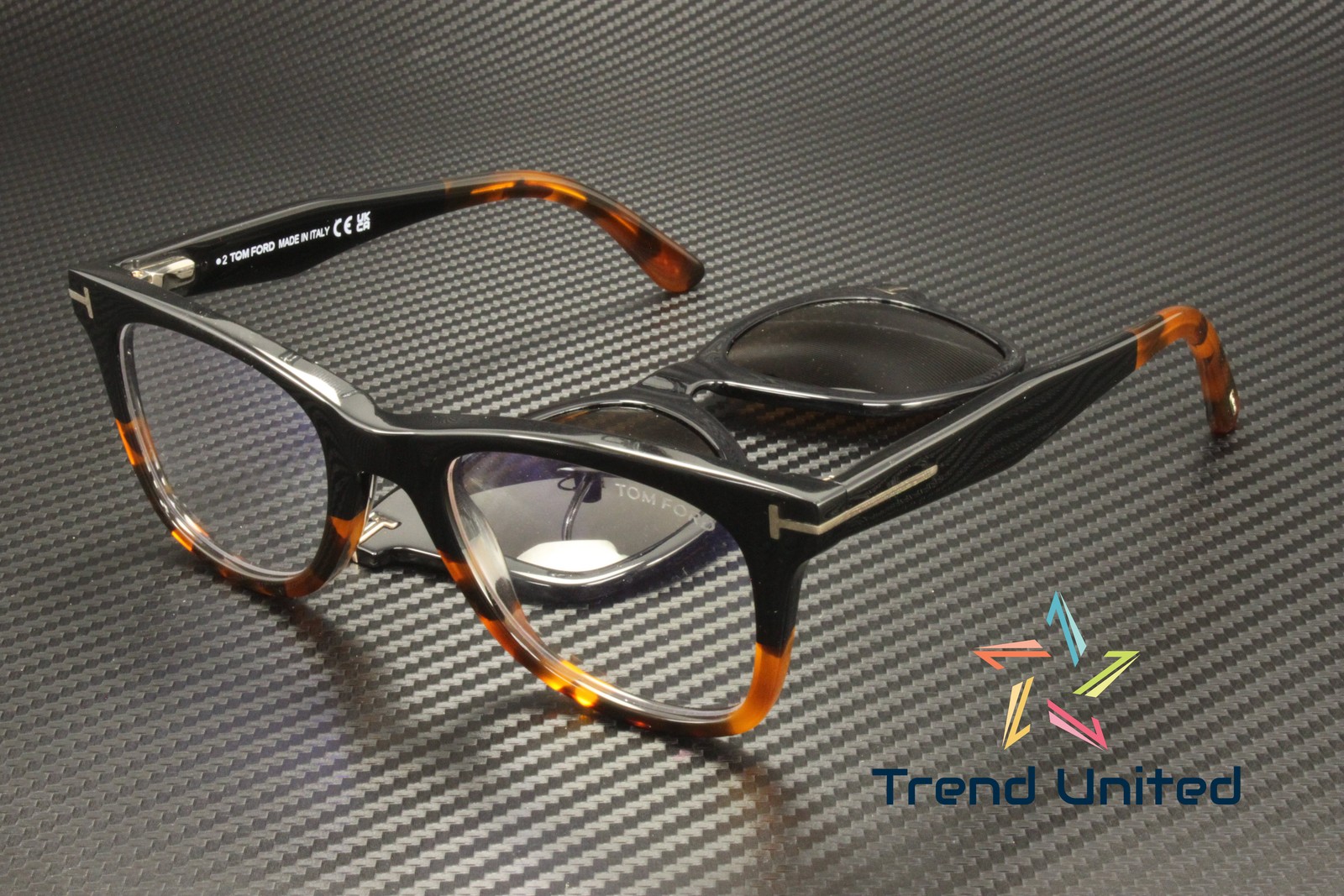 Tom Ford FT5970 B 005 BB Black Other 50 mm Men’s Eyeglasses Clip On Sunglasses