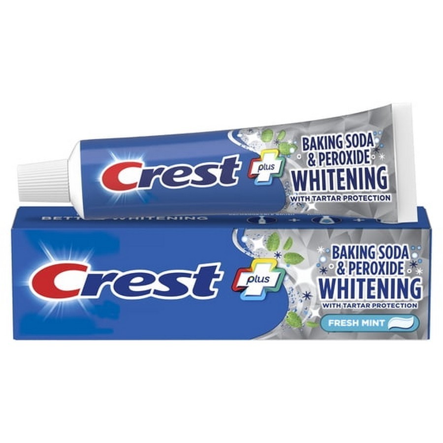 Crest Plus Baking Soda & Peroxide Teeth Whitening Toothpaste,Mint, 5.7 oz,3 Pack