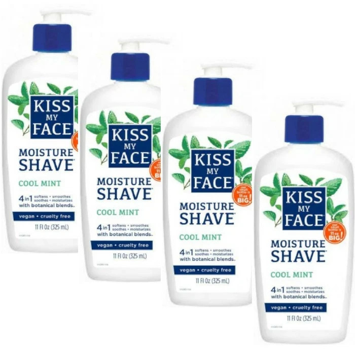 Kiss My Face Moisture Shave Cool Mint 11 fl oz/325 mL Each (Pack of 4)