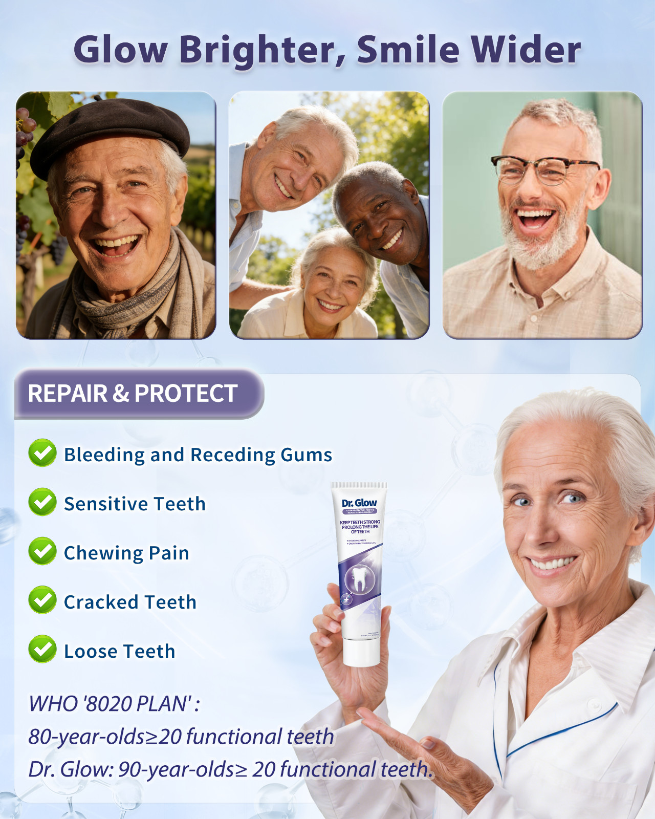Dr.Glow Senior Gum Disease Treatment Toothpaste-Gingivitis & Receding Gum Repair