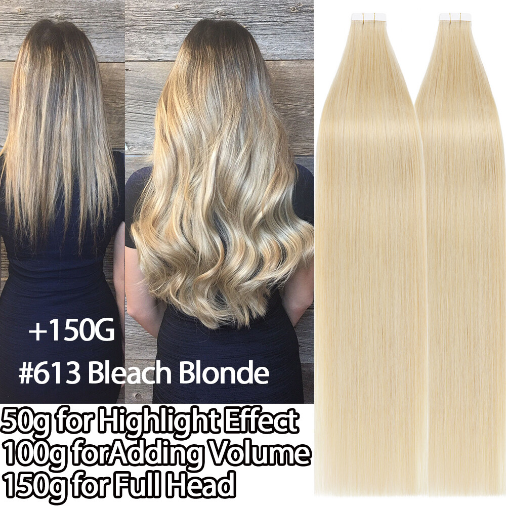 CLEARANCE Tape In Remy Human Hair Extensions Skin Weft Real Hair FULL HEAD Ombre