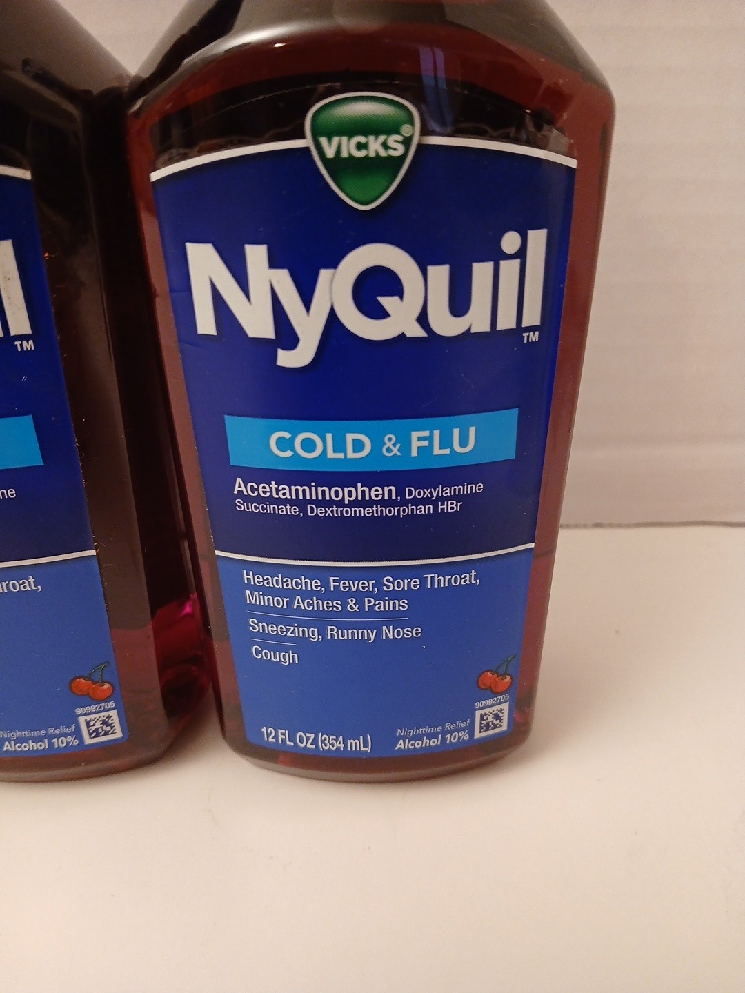 TWO Nyquil Cold & Flu Acetaminophen 12 FL OZ EACH Cherry Flavored EXP: 06/2028