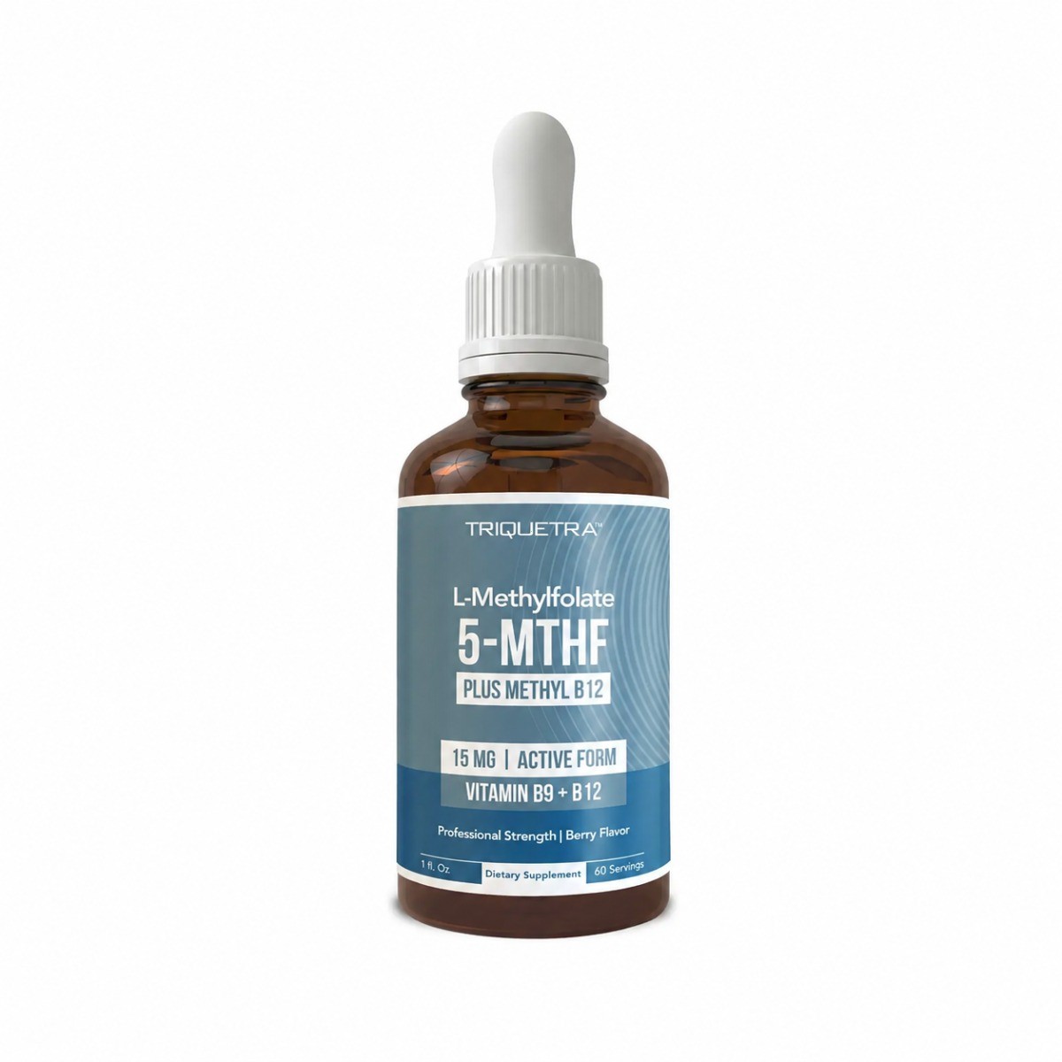 15mg L-Methylfolate B12 Liquid 5-MTHF Mood Cognition Methylation Energy Support