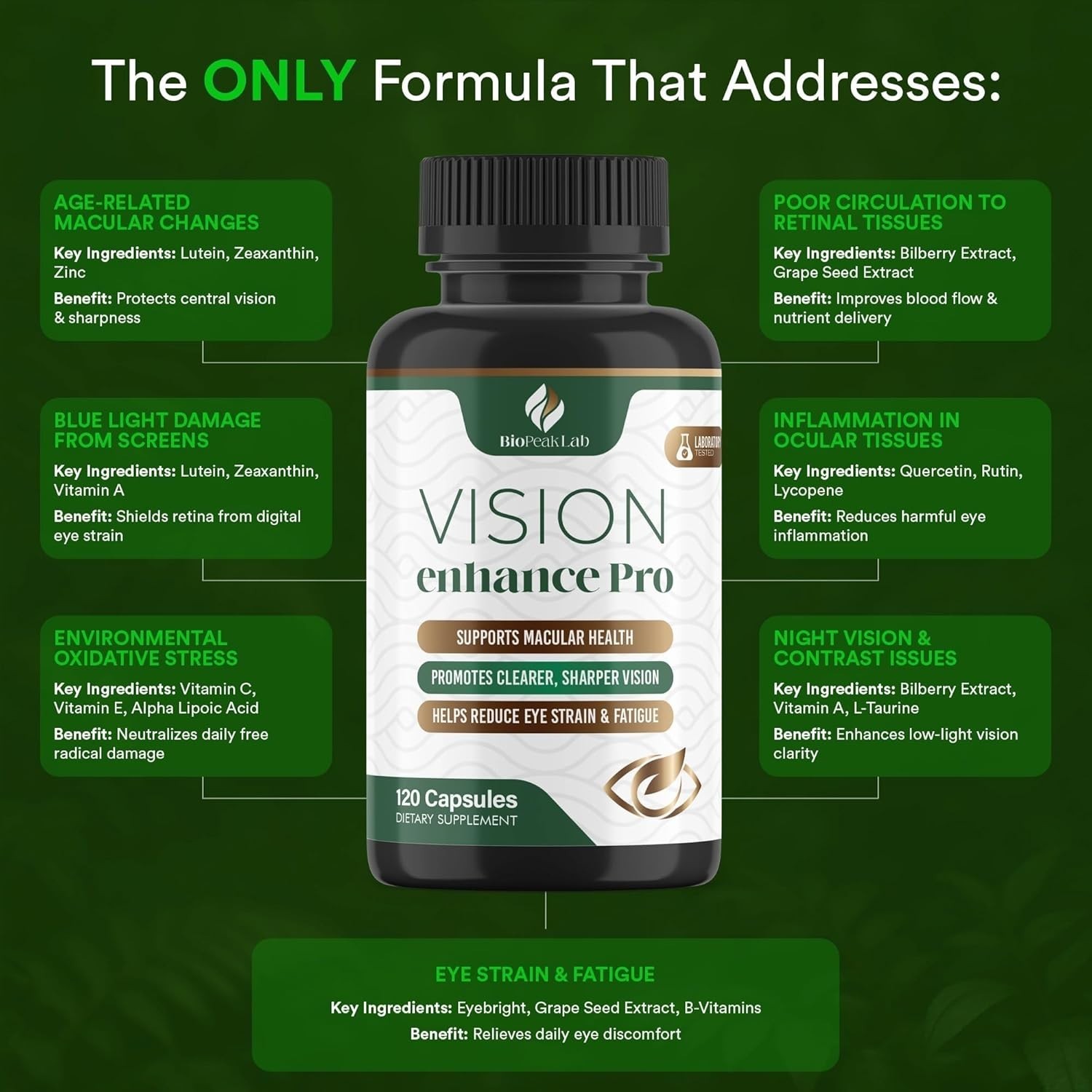 BioPeak Lab Vision Enhance Pro – Eye Wellness Supplement with Lutein, Zeaxant…