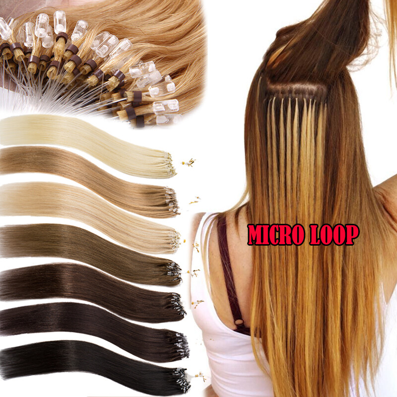 Ombre Micro Ring Loop Tip Hair Extensions 100% Real Human Hair Any Color 16″-24″