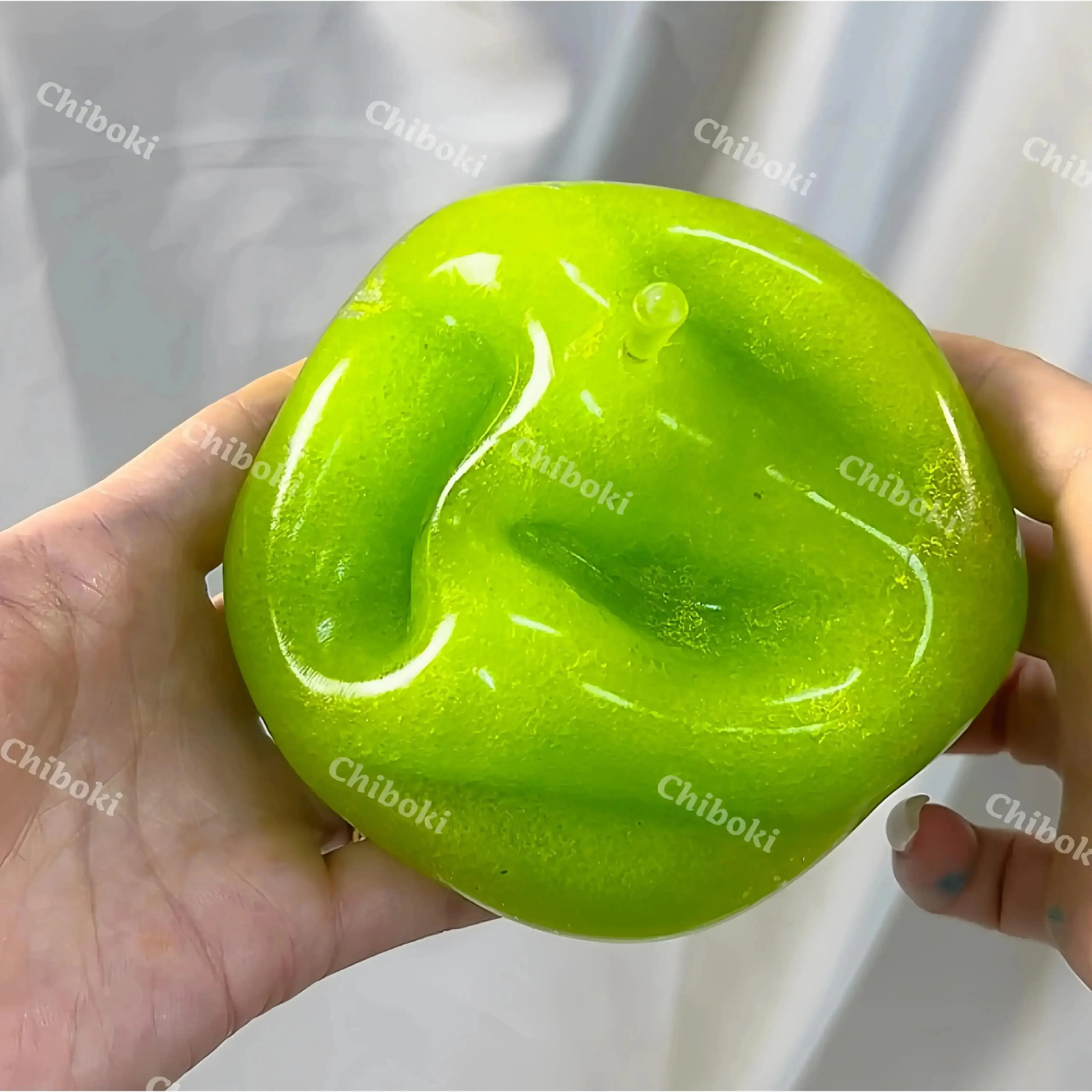 Green Apple Slushie Squishy Fidget Toy Crunchy Moldable Non-Bounce Sensory