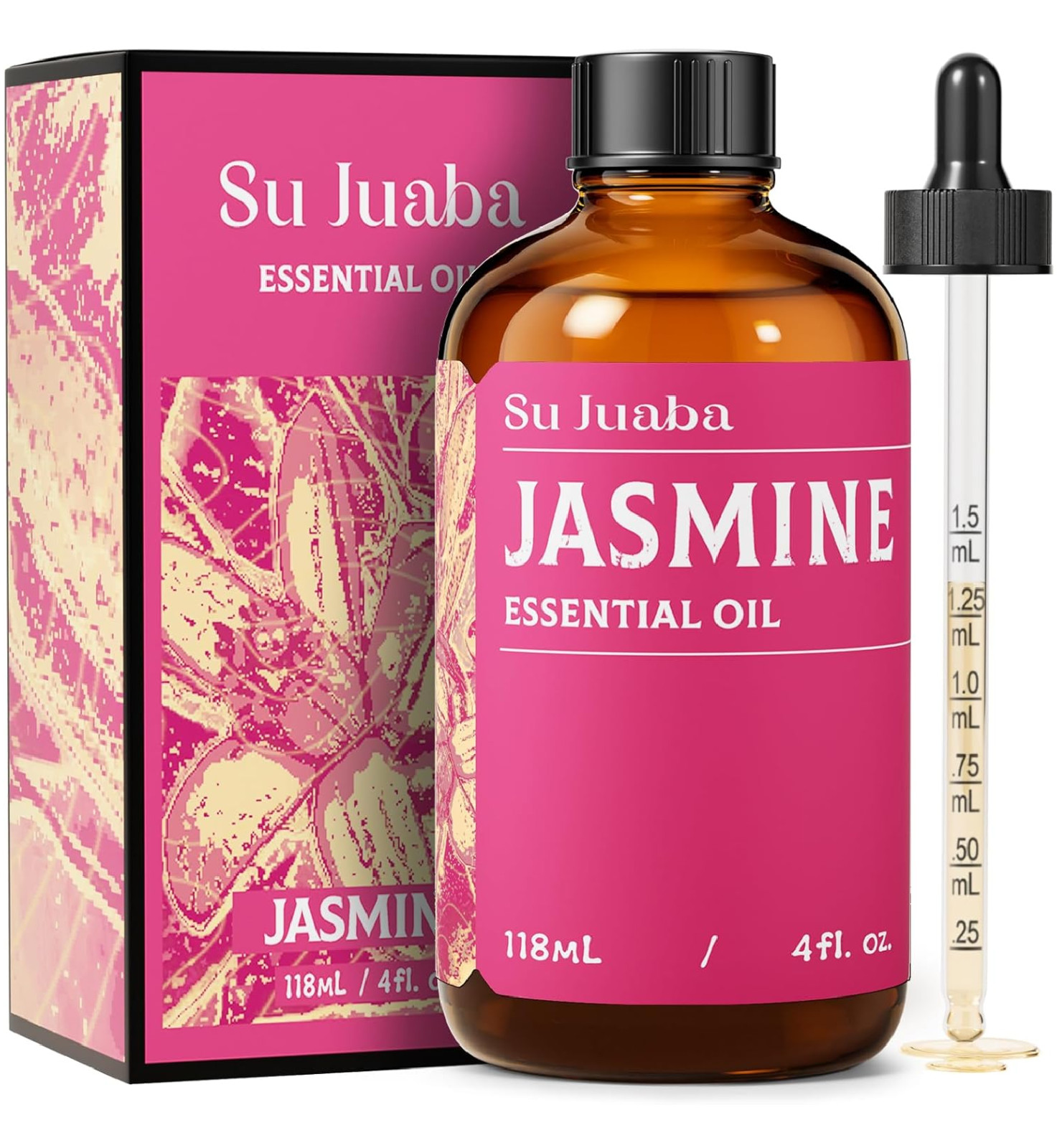 SU JUABA Jasmine Essential Oil 4 Oz, 100% Pure Natural Aromatherapy Oil for Diff