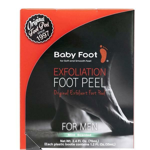 1 Pack Baby Foot – Original Peel Exfoliator For Men 2 Booties Mint Scented 4/28
