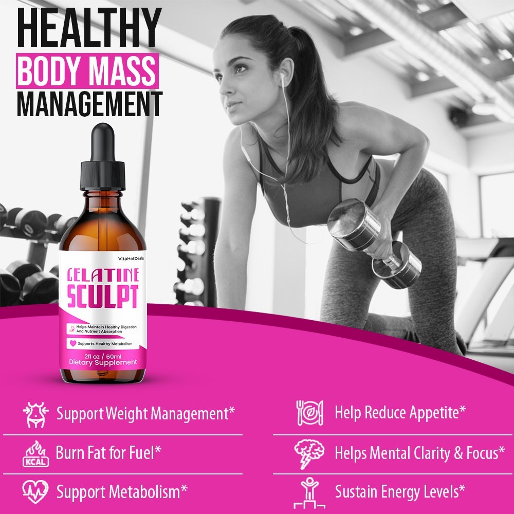 Gelatine Sculpt Drops, Max Strength Formula, GelatineSculpt Supplement (3 pack)