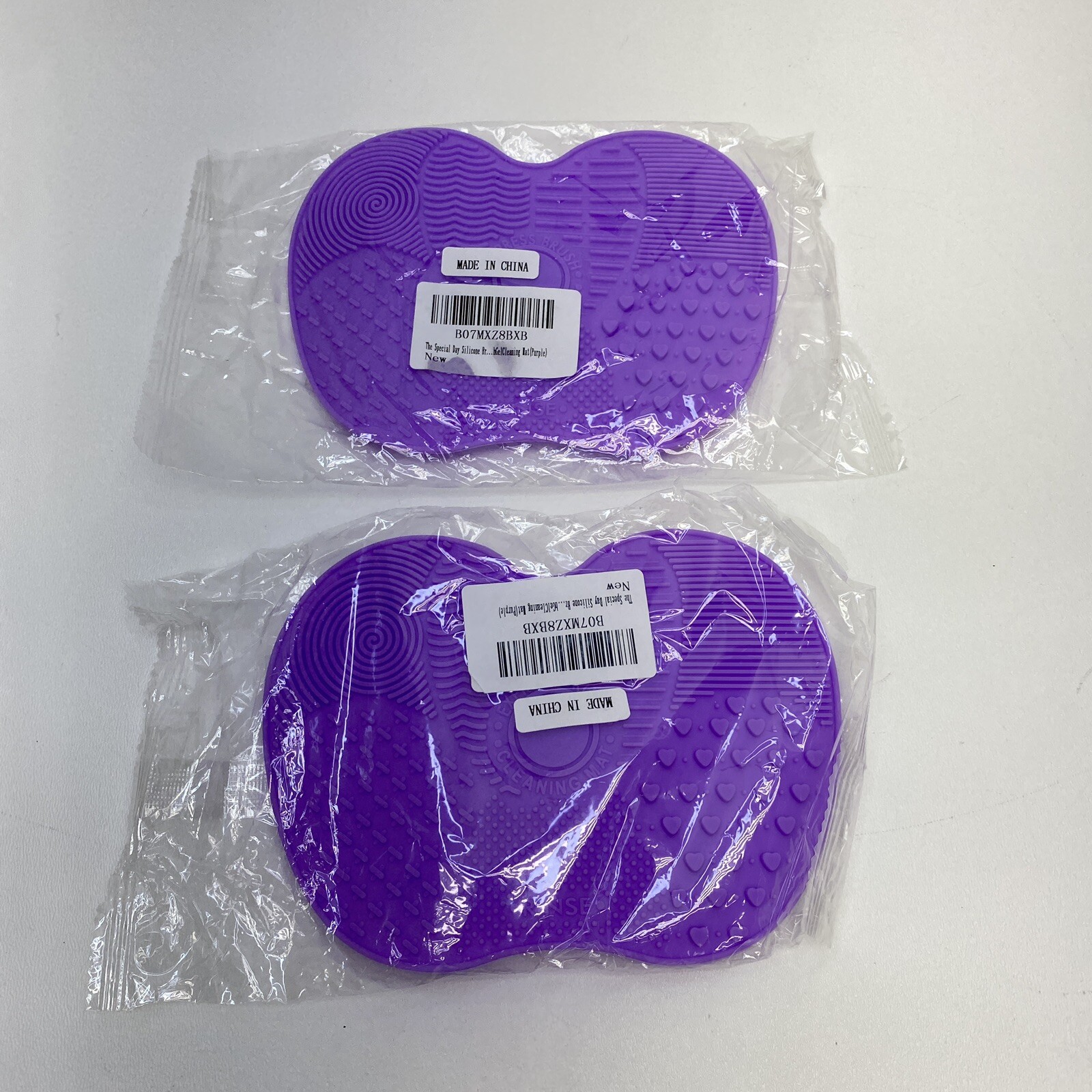 Silicone Makeup Brush Cleaner Pad Wash Scrubber Board Cleaning Mat Purple 2 Pack
