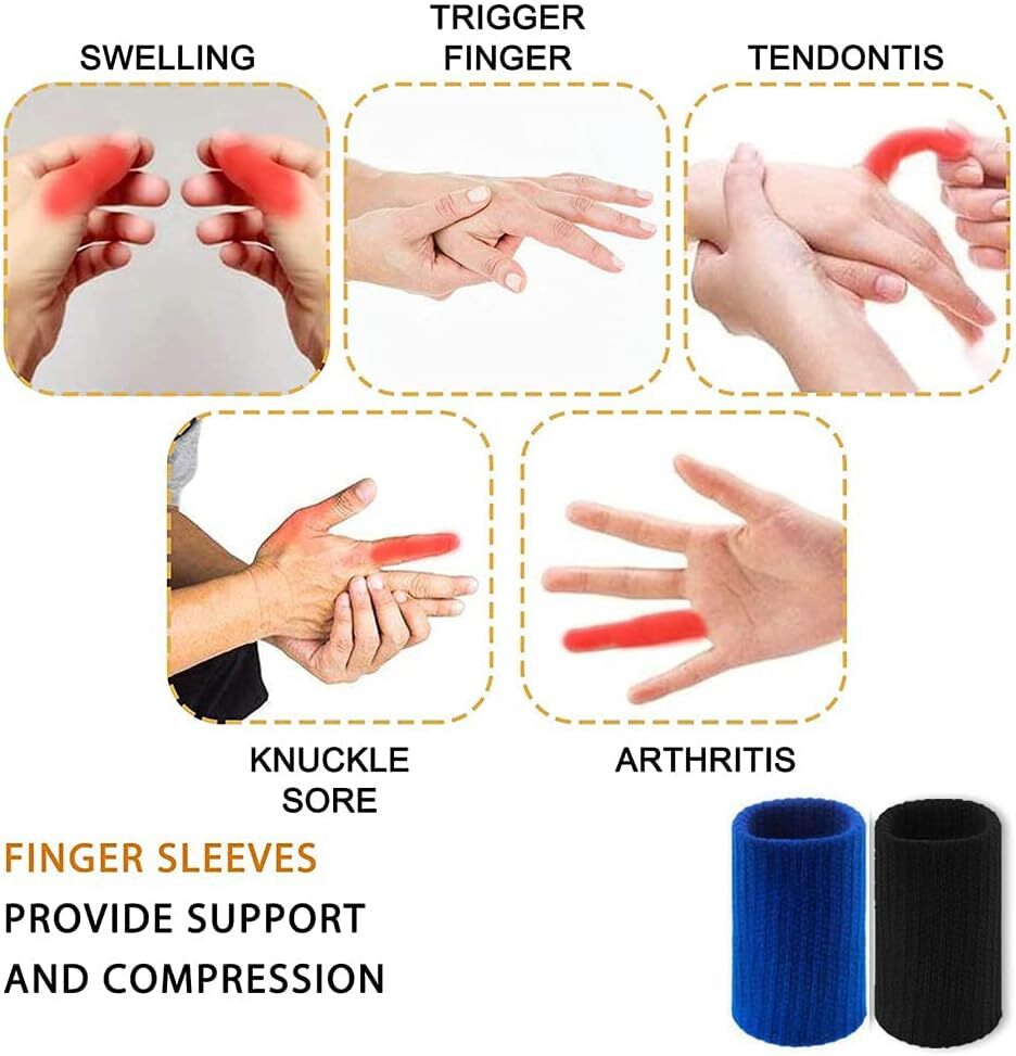 20 × Finger Splint Trigger Finger Brace Sleeves Pain Relief Sport Injury Support