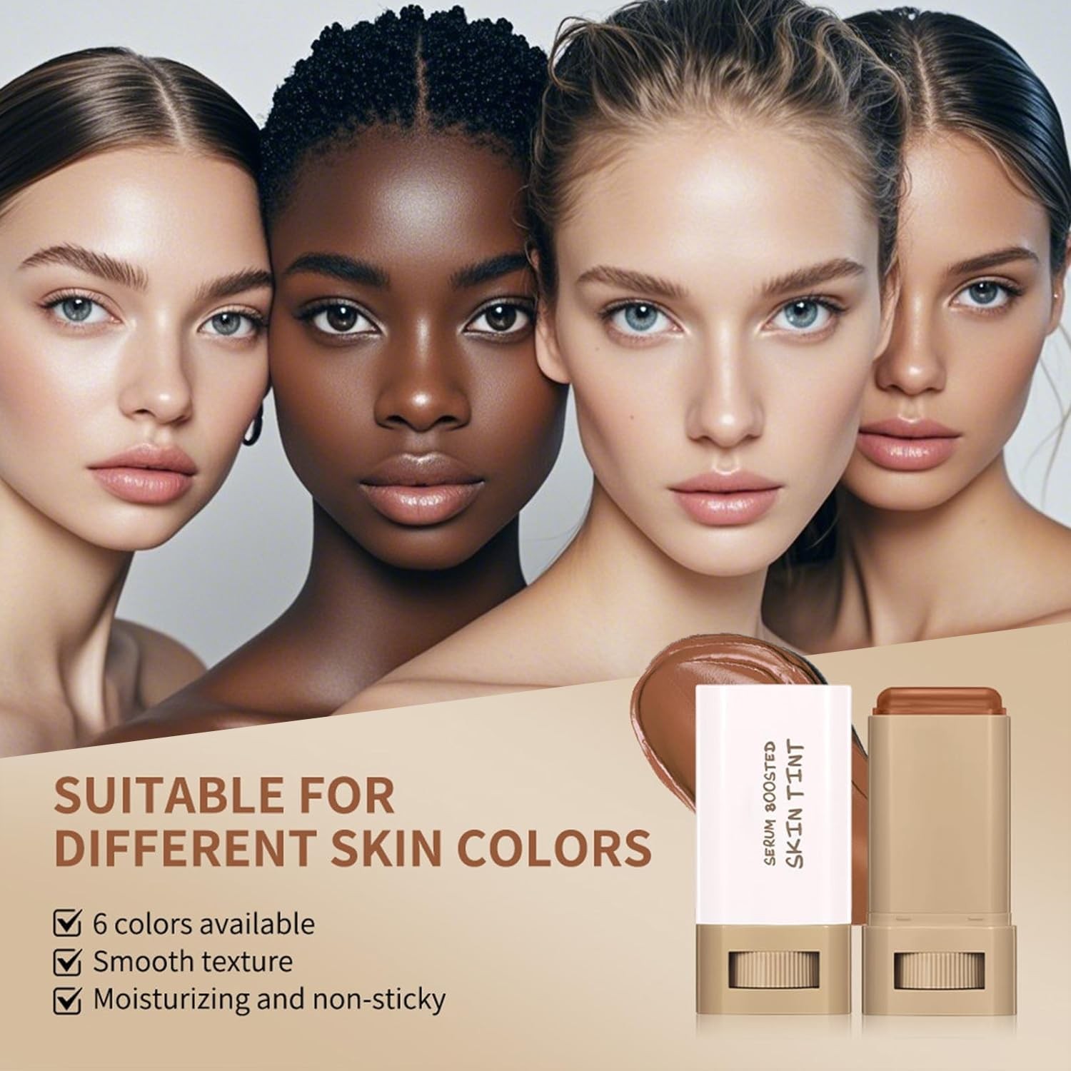 Beauty Balm Serum Boosted Skin Tint, Foundation Stick, Tinted Moisturizer, Conc