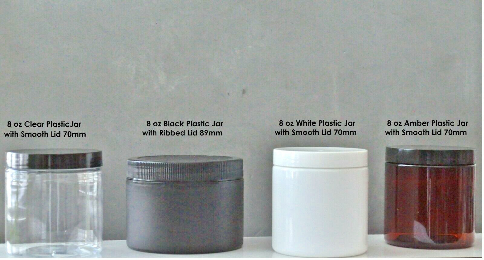 8oz Plastic Jars with Lid 3 PACK ,6 PACK..,12,24,48,96,200 PACK
