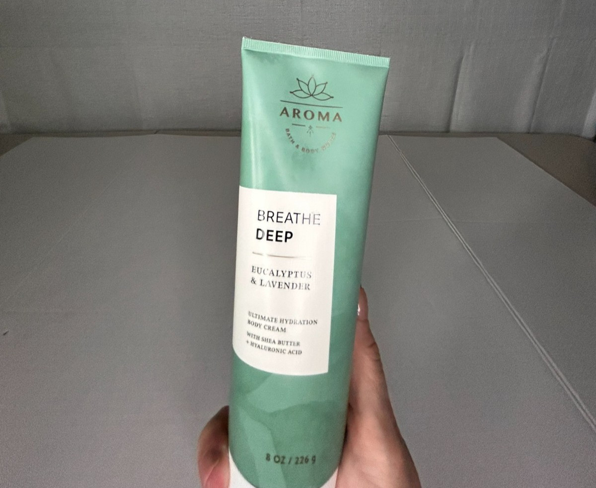 Bath & Body Works Aroma Breathe Deep Eucalyptus Lavender Body Cream 8 oz NEW