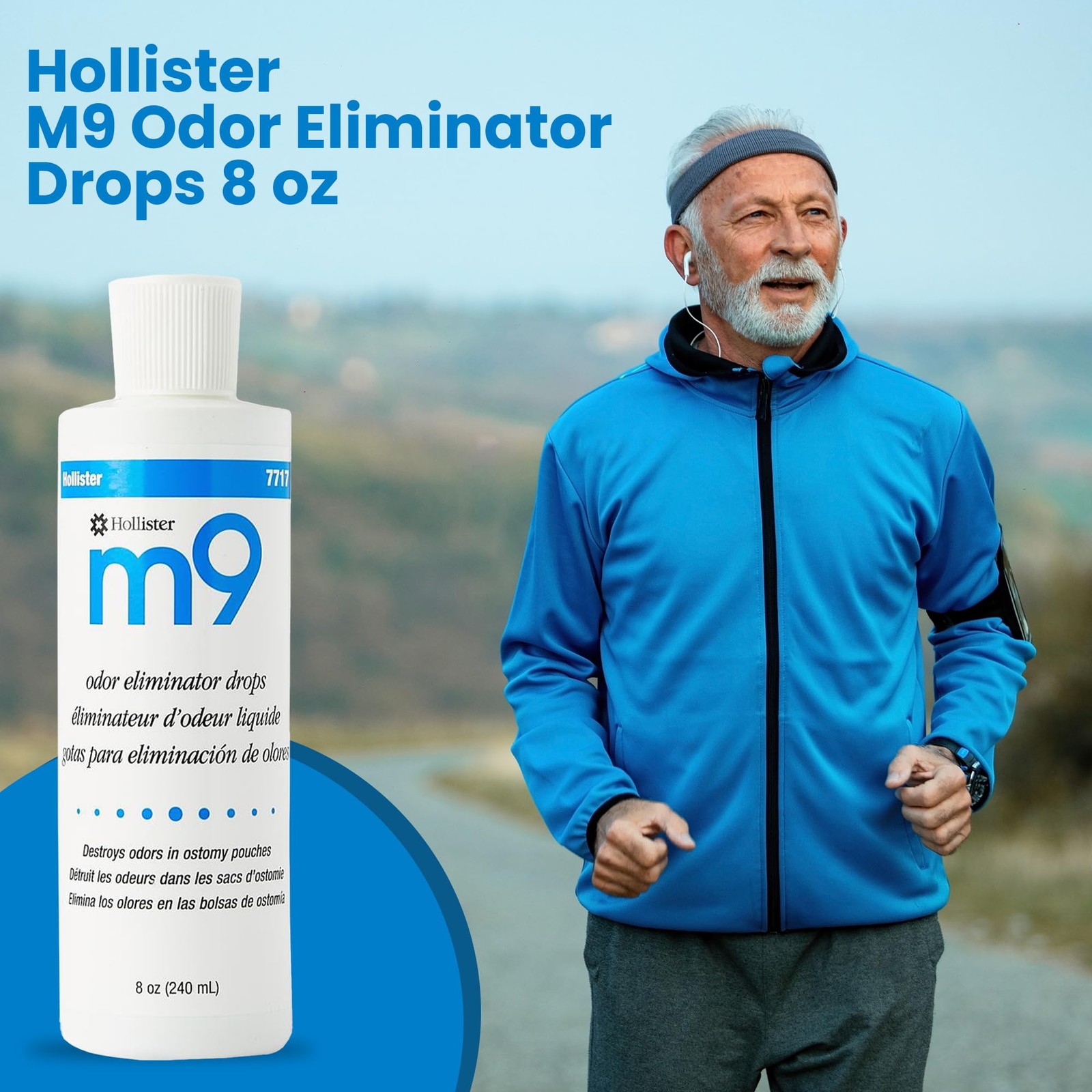 Hollister 7717-EA m9 Odor Eliminator Drops, Unscented, 8 8 Ounce (Pack of 1)