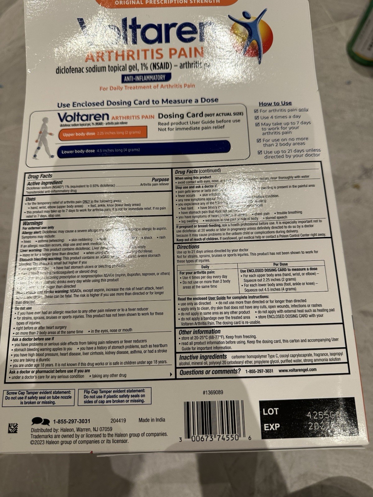 Voltaren Topical Arthritis Pain Relief Gel 2×5.3Oz + 1×1.7Oz 5 Packs EXP FEB2027