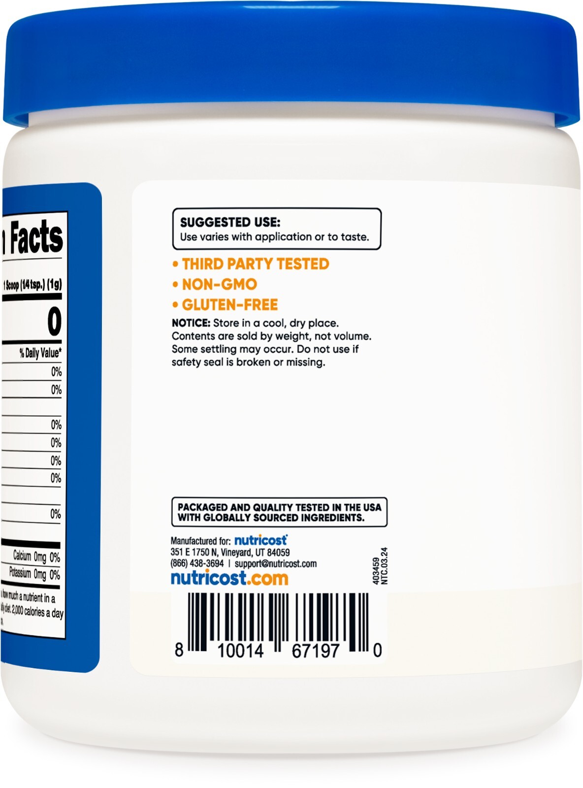 Nutricost Malic Acid Powder 1 LB (16oz) – Gluten Free, Non-GMO (454 Grams)