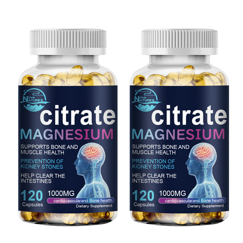 Magnesium Citrate Capsules 1000mg Supports Bone,Heart Health Citrato De Magnesio