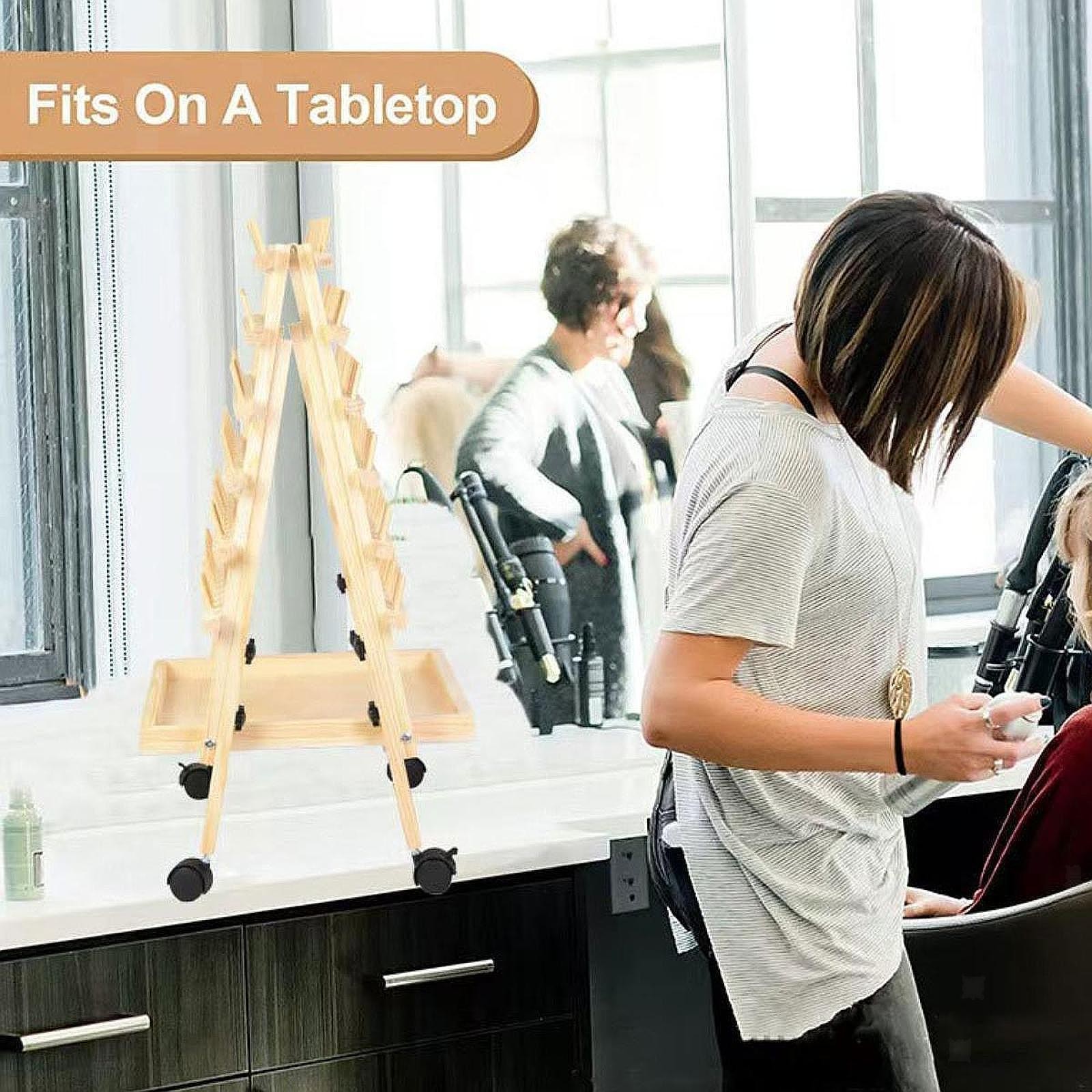 Wooden Braiding Hair Rack Adjustable Easy to Use Stable Braiding Hair Stand