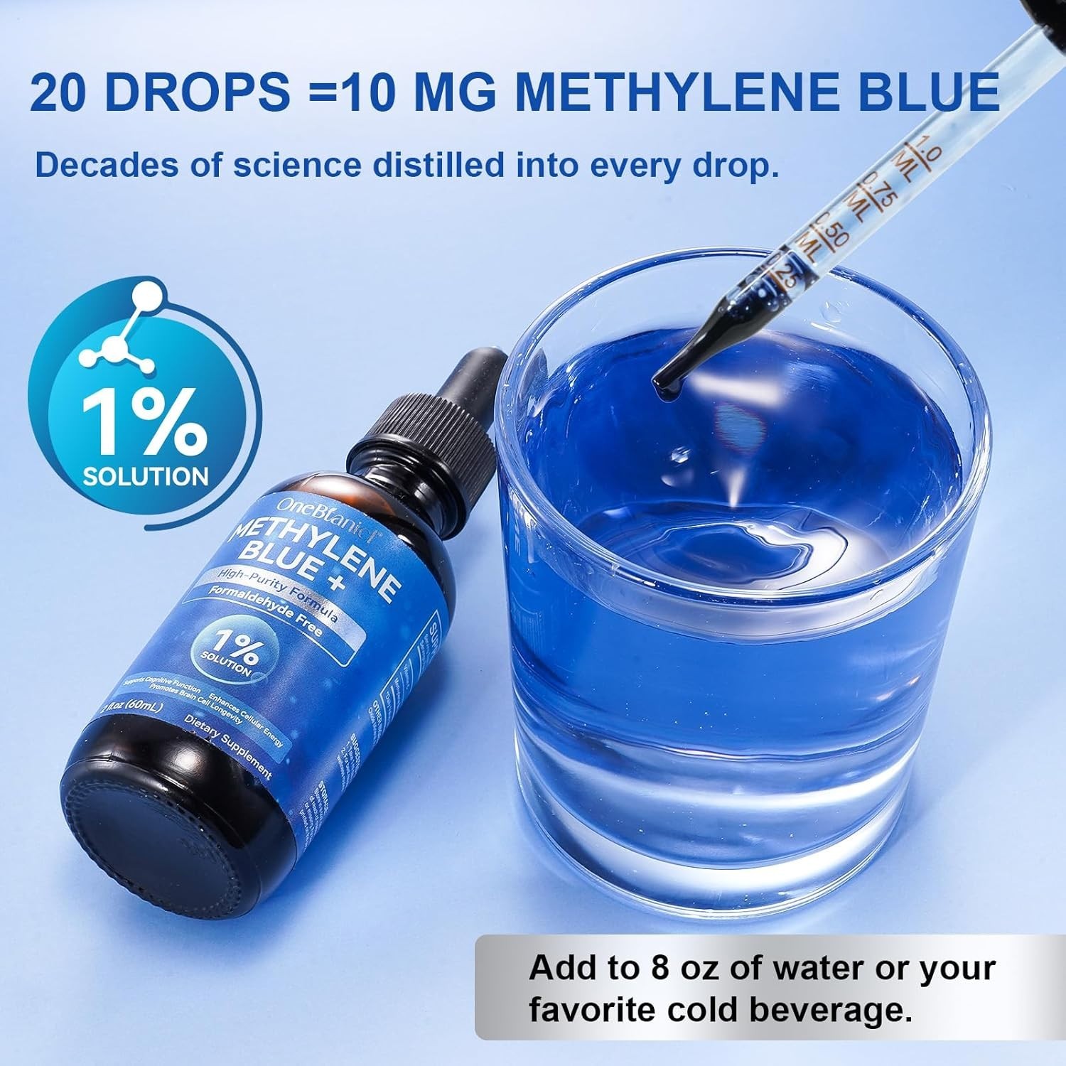 Blue Supplement – Pharmaceutical Grade, 2 FL OZ, 1% USP Grade, Liquid