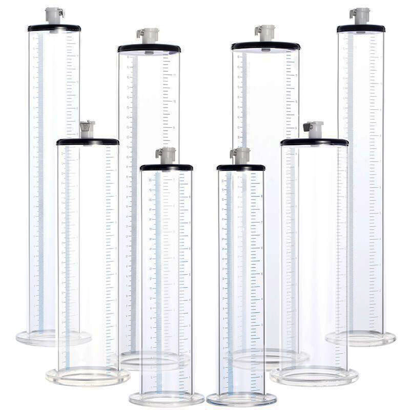 Acrylic Cylinder for Vacuum Penis Pump Untapered 9 & 12 Inch with Female Valve