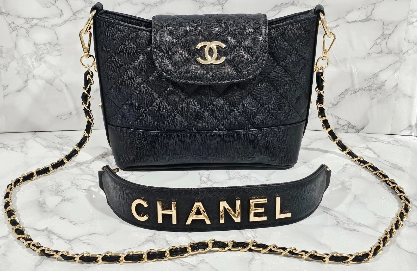 Chanel Makeup Black Quilted Shoulder Strap Bag Crossbody – VIP Gift
