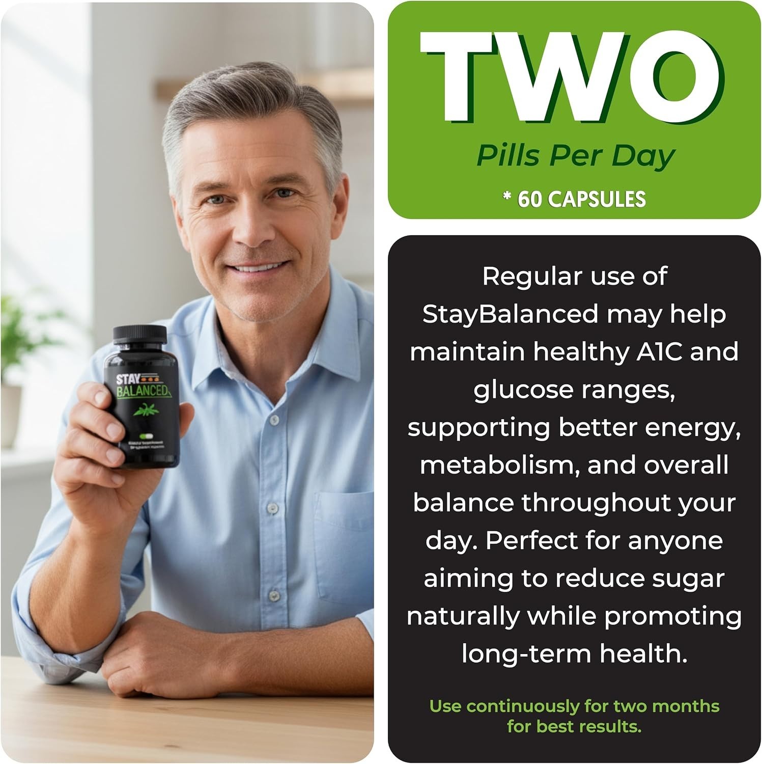 StayBalance Blood Sugar Complex 60Caps – Natural Plant-Based Wellness Supplement