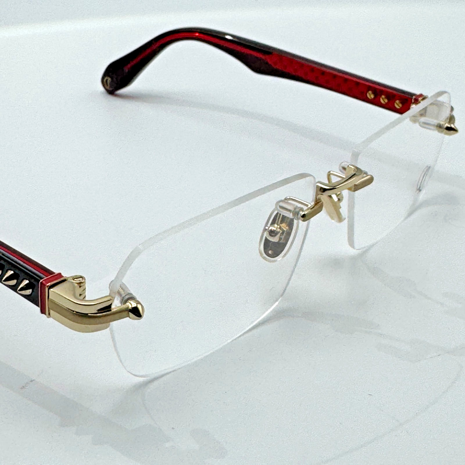 Christian Louboutin Eyeglass Frames LB5021 032 Gold Rectangle Rimless 56-16-145