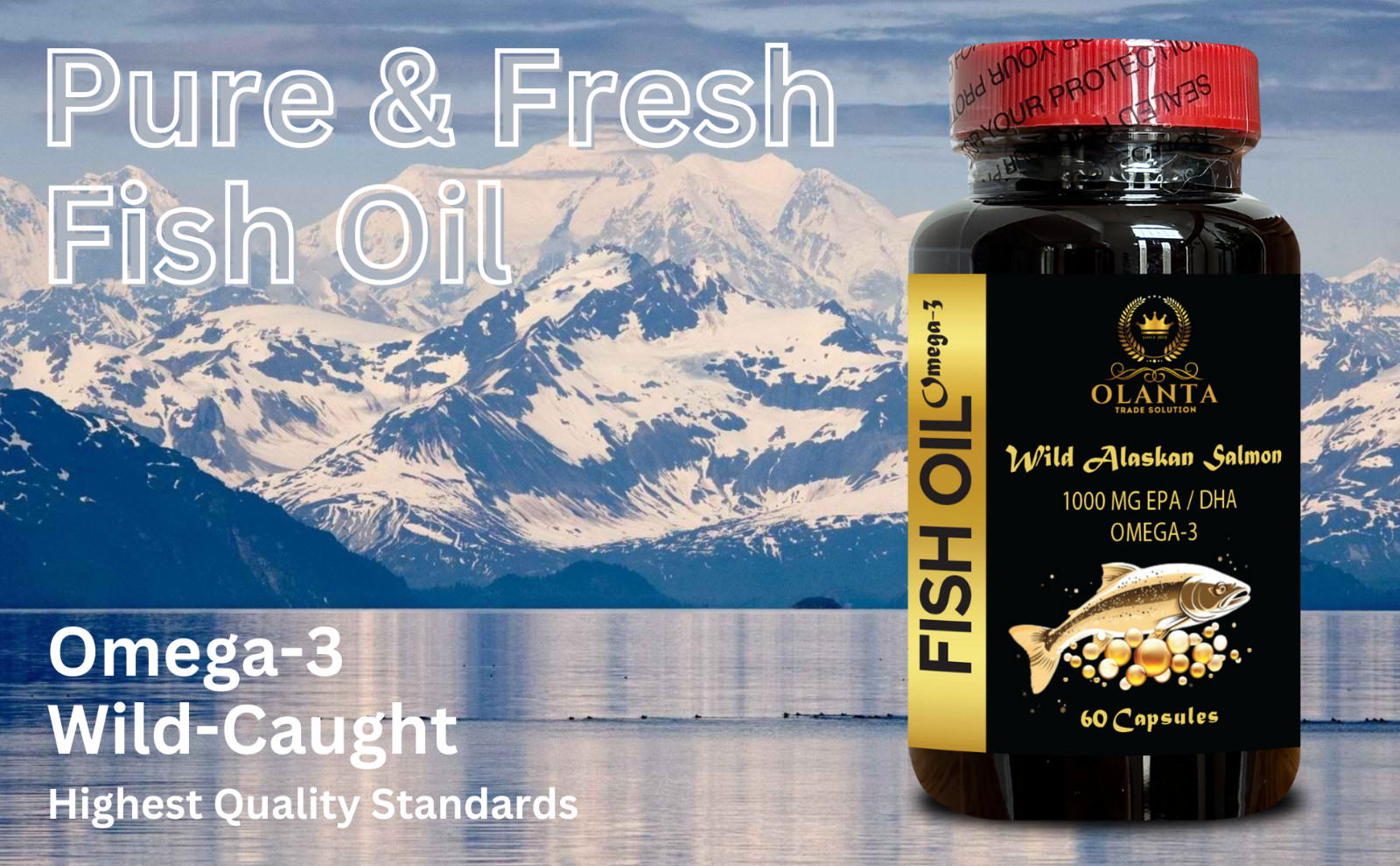 Omega-3 Fish Oil | Fish Oil Supplement from Deep Sea Fishs for Skin, Joints 1Bot