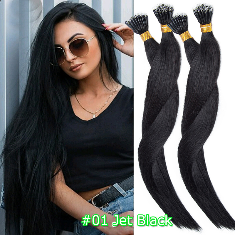 CLEARANCE 1G/S Nano Ring Beads Real Remy Human Hair Extensions Loop Tip Thick US