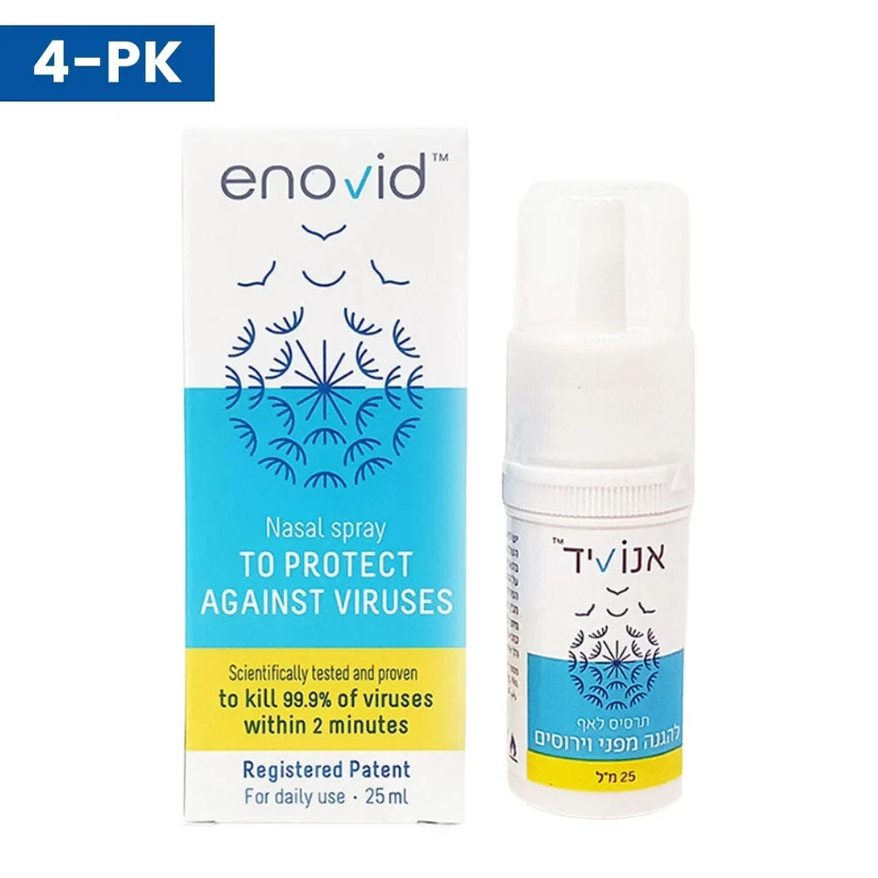 4-PACK Enovid SaNotize Nasal Spray Cleanser Powered by Nitric Oxide
